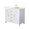 Custom image for White with Brushed Gold Trim / Giotto Quartz / No Mirror