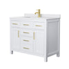 Custom image for White with Brushed Gold Trim / White Cultured Marble / No Mirror