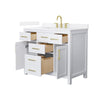 Custom image for White with Brushed Gold Trim / White Quartz / No Mirror