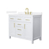 Custom image for White with Brushed Gold Trim / White Quartz / No Mirror