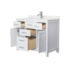 Custom image for White with Brushed Nickel Trim / Carrara Cultured Marble / No Mirror