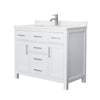 Custom image for White with Brushed Nickel Trim / Carrara Cultured Marble / No Mirror