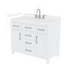 Custom image for White with Brushed Nickel Trim / Carrara Cultured Marble / No Mirror