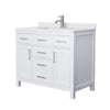 Custom image for White with Brushed Nickel Trim / White Cultured Marble / No Mirror