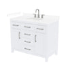 Custom image for White with Brushed Nickel Trim / White Cultured Marble / No Mirror