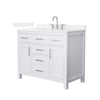 Custom image for White with Brushed Nickel Trim / White Quartz / No Mirror