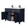 Custom image for Dark Blue with Matte Black Trim / Carrara Cultured Marble / No Mirror