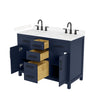 Custom image for Dark Blue with Matte Black Trim / Carrara Cultured Marble / No Mirror