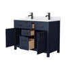 Custom image for Dark Blue with Matte Black Trim / White Cultured Marble / No Mirror