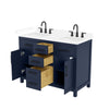 Custom image for Dark Blue with Matte Black Trim / White Cultured Marble / No Mirror