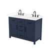 Custom image for Dark Blue with Matte Black Trim / White Cultured Marble / No Mirror
