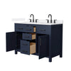 Custom image for Dark Blue with Matte Black Trim / White Quartz / No Mirror