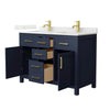 Custom image for Dark Blue with Brushed Gold Trim / Giotto Quartz / No Mirror