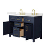 Custom image for Dark Blue with Brushed Gold Trim / Giotto Quartz / No Mirror
