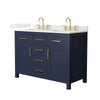 Custom image for Dark Blue with Brushed Gold Trim / Giotto Quartz / No Mirror