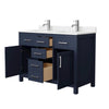 Custom image for Dark Blue with Brushed Nickel Trim / Carrara Cultured Marble / No Mirror