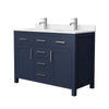 Custom image for Dark Blue with Brushed Nickel Trim / Carrara Cultured Marble / No Mirror