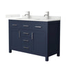 Custom image for Dark Blue with Brushed Nickel Trim / Giotto Quartz / No Mirror