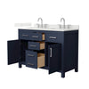 Custom image for Dark Blue with Brushed Nickel Trim / Giotto Quartz / No Mirror