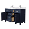 Custom image for Dark Blue with Brushed Nickel Trim / White Cultured Marble / No Mirror