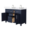 Custom image for Dark Blue with Brushed Nickel Trim / White Quartz / No Mirror