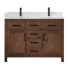 Custom image for Dark Walnut with Matte Black Trim / Carrara Cultured Marble / No Mirror