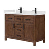 Custom image for Dark Walnut with Matte Black Trim / Carrara Cultured Marble / No Mirror