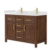 Custom image for Dark Walnut with Brushed Gold Trim / Carrara Cultured Marble / No Mirror
