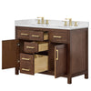Custom image for Dark Walnut with Brushed Gold Trim / Carrara Cultured Marble / No Mirror