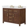 Custom image for Dark Walnut with Brushed Gold Trim / Giotto Quartz / No Mirror