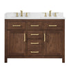 Custom image for Dark Walnut with Brushed Gold Trim / White Quartz / No Mirror