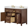Custom image for Dark Walnut with Brushed Gold Trim / White Quartz / No Mirror