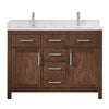 Custom image for Dark Walnut with Brushed Nickel Trim / Carrara Cultured Marble / No Mirror