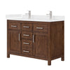 Custom image for Dark Walnut with Brushed Nickel Trim / White Cultured Marble / No Mirror