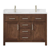 Custom image for Dark Walnut with Brushed Nickel Trim / White Quartz / No Mirror