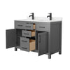Custom image for Dark Gray with Matte Black Trim / Carrara Cultured Marble / No Mirror