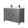 Custom image for Dark Gray with Matte Black Trim / Carrara Cultured Marble / No Mirror