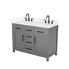 Custom image for Dark Gray with Matte Black Trim / Carrara Cultured Marble / No Mirror