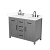 Custom image for Dark Gray with Matte Black Trim / White Cultured Marble / No Mirror