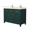 Custom image for Green with Brushed Gold Trim / Giotto Quartz / No Mirror