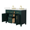 Custom image for Green with Brushed Gold Trim / Giotto Quartz / No Mirror