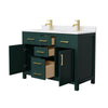 Custom image for Green with Brushed Gold Trim / White Cultured Marble / No Mirror
