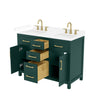 Custom image for Green with Brushed Gold Trim / White Cultured Marble / No Mirror