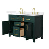 Custom image for Green with Brushed Gold Trim / White Quartz / No Mirror