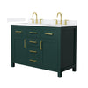 Custom image for Green with Brushed Gold Trim / White Quartz / No Mirror