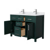 Custom image for Green with Brushed Nickel Trim / White Cultured Marble / No Mirror