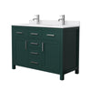 Custom image for Green with Brushed Nickel Trim / White Cultured Marble / No Mirror