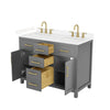 Custom image for Dark Gray with Brushed Gold Trim / Carrara Cultured Marble / No Mirror