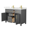 Custom image for Dark Gray with Brushed Gold Trim / Giotto Quartz / No Mirror