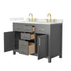 Custom image for Dark Gray with Brushed Gold Trim / Giotto Quartz / No Mirror